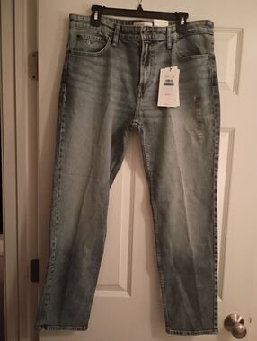 New Men's Calvin Klein Light Blue Straight-Leg Jeans (36x30)